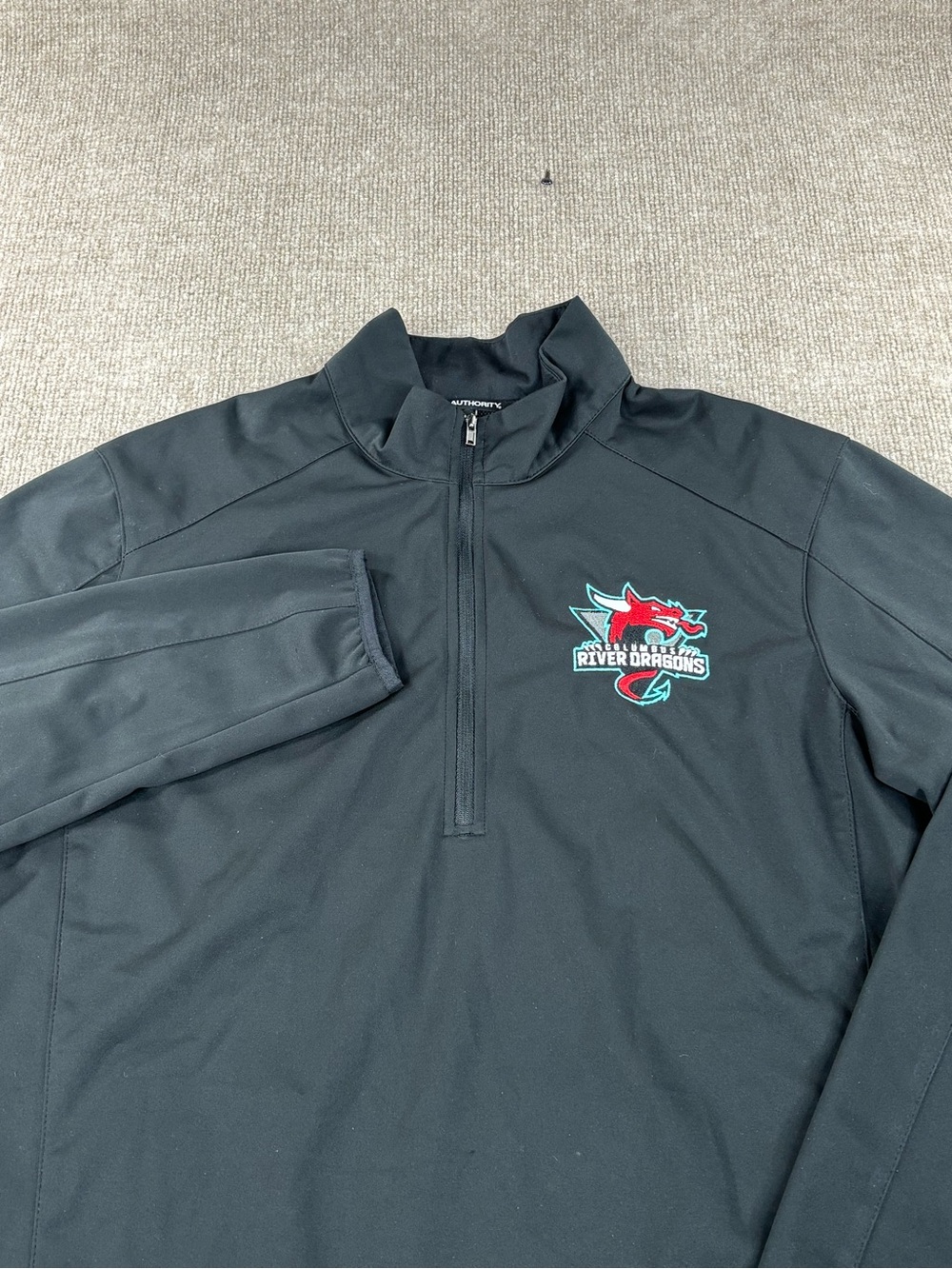 Columbus River Dragons Hockey 1/4 Zip Pullover Black Adult Large Columbus GA